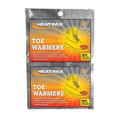HEAT PAX Hand and Foot Warmer, Toe Pad, 4.84 in L x 3.78 in W, Orange