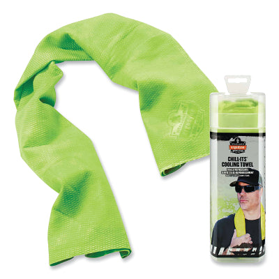 Chill-Its 6602 Evaporative Cooling Towel, 13 in W X 29-1/2 in L, Hi-Vis Lime