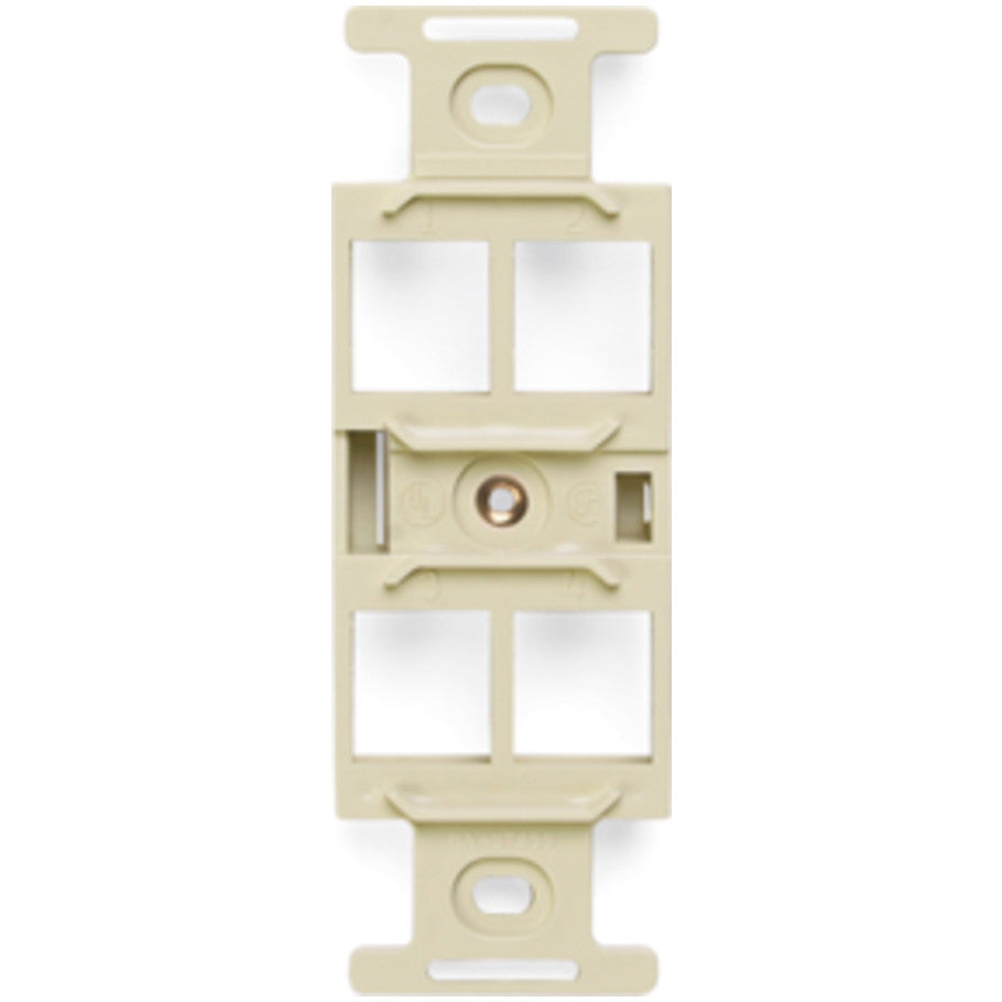 QuickPort Decora Type 106 Duplex Insert, 4-Port, Ivory