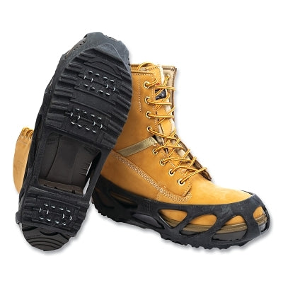 STRIDE Ice Traction Cleats, Thermo Plastic Elastomer (TPE)/Steel Cleats, Black, Large