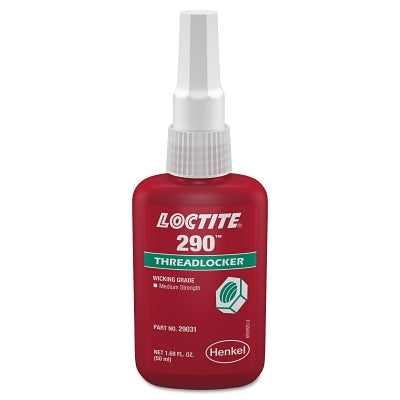 290 Medium-Strength Wicking Grade Threadlocker, 50 mL, 1/2 in dia or Smaller, Green