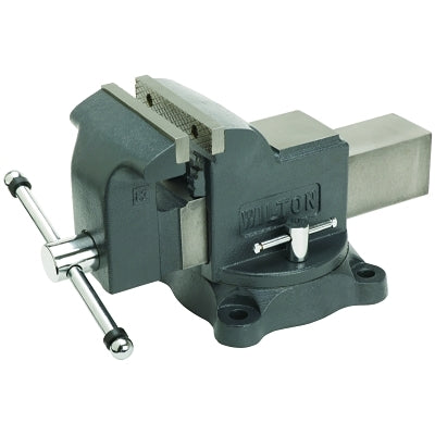 Shop Vises, 4 in Jaw, 2 3/4 in Throat, Swivel Base