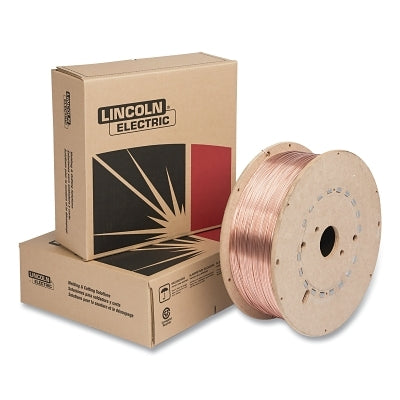 SuperArc L-50 MIG Wire, 0.052 in dia, 60 lb Fiber Spool, Copper Coated Mild Steel