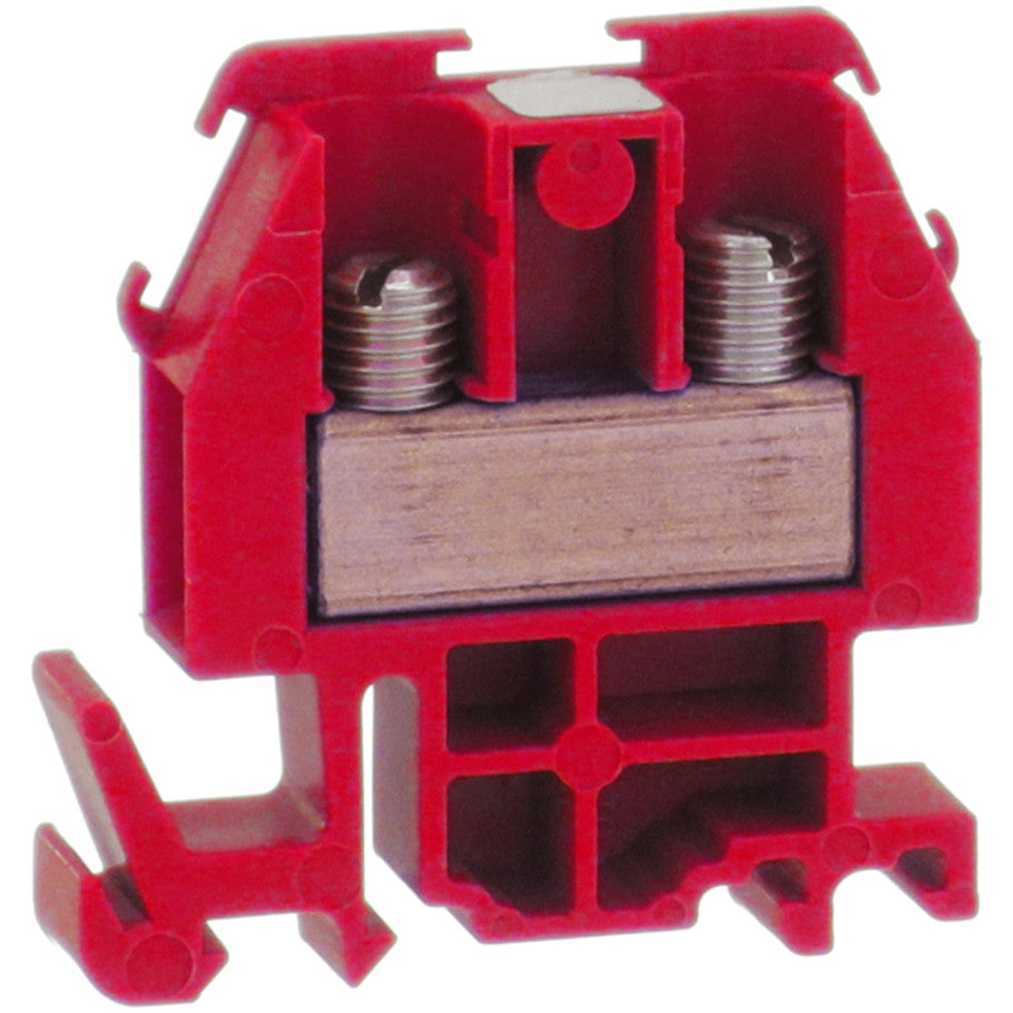 Terminal block, Linergy, box lug connector, red colored block, 60A, 600V