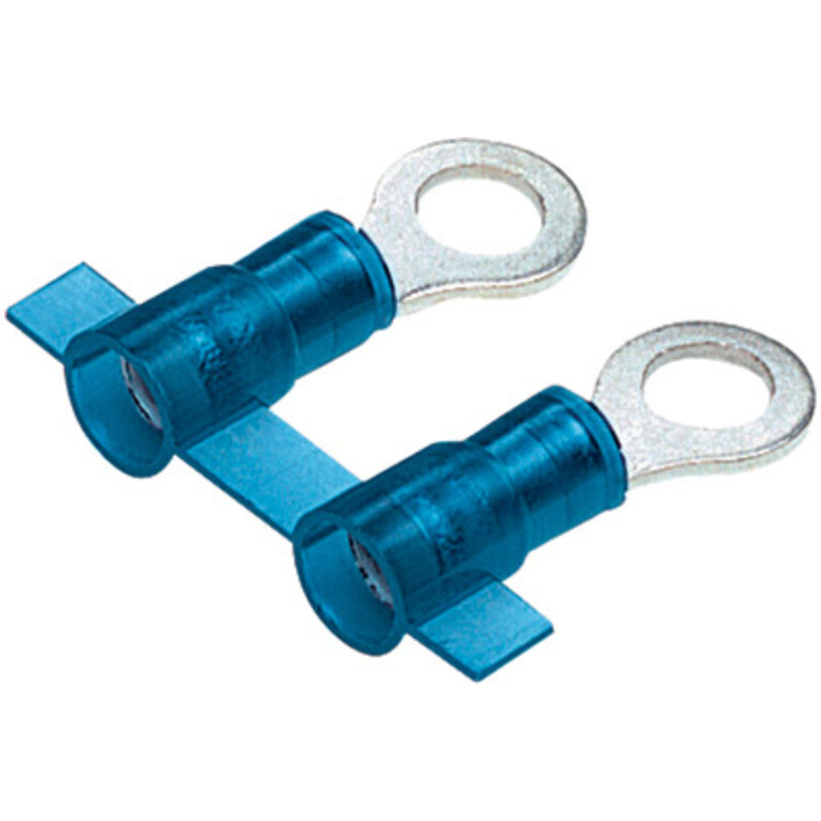 Reel Smart PNF14-10R-3K Ring Terminal, Funnel, Blue, Nylon, 14-16 AWG,  10 Stud