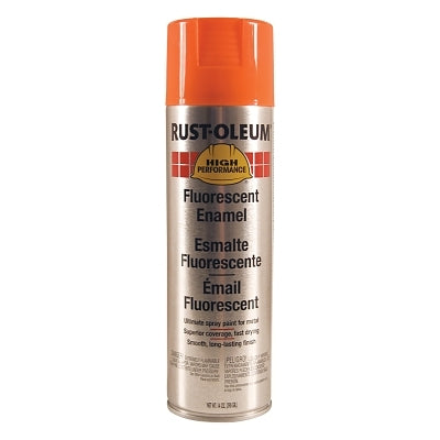 High Performance V2100 System Enamel Spray Paint, 14 oz, Fluorescent Orange, Gloss Finish