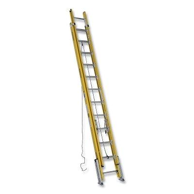 Fiberglass D-Rung Extension Ladder, Type IAA, 24 ft L, 19 in W, 375 lb Load Capacity, W/Leveler