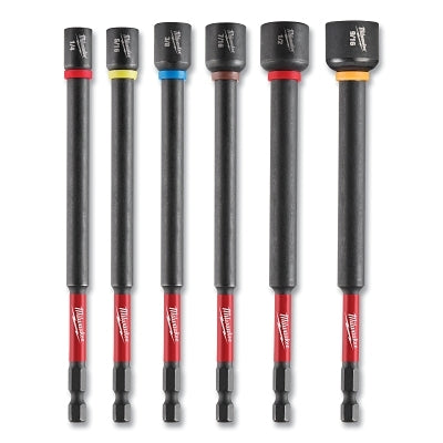 SHOCKWAVE Impact Duty Magnetic Nut Driver Set, 1/4 in, 5/16 in, 3/8 in, 7/16 in, 1/2 in, 9/16 in x 6 in L, 6-Pc