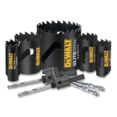 ELITE Series Hole Saw Set, 9 Pc, 1-7/8 in Cutting Depth, Carbide Tipped