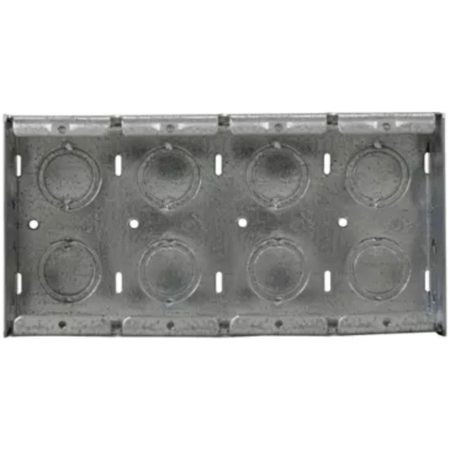Masonry Box, Steel, 4-Gang, 2-1/2 in. D, (12) 1/2 3/4 in. C Side Knockouts, (8) 1/2 3/4 in. C Knockouts