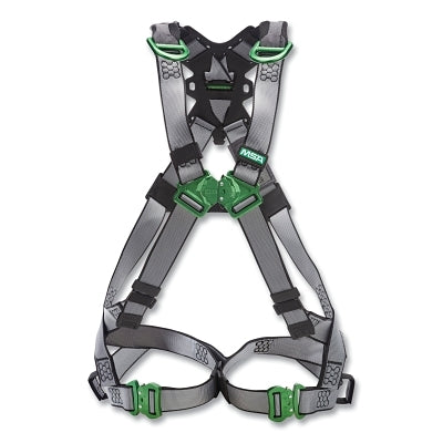 V-FIT Full-Body Harness, Back/Shoulder D-Rings, Super XL, QC Chest/Leg Strap Buckles, Shoulder Padding