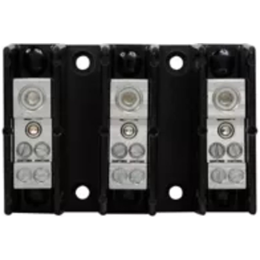 Power Distribution Block, 600V, 175A, 200 kA SCCR, Panel Mount, Tin-Plated Aluminum Connectors, 3-Pole