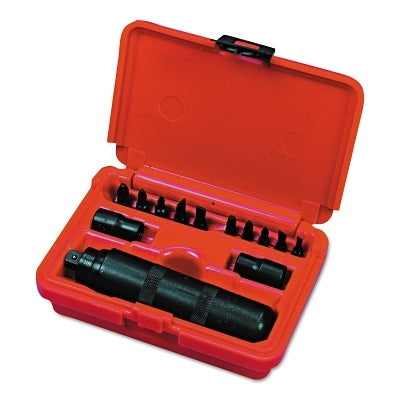 3/8 in Drive 13-Pc Hand Impact Driver Set, 2-Hex Bit Holders, 2-Phillips #1/#2/#3, 2-Slotted 3/16 in, 9/32 in, Plastic Case
