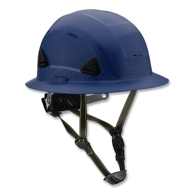Fibre-Metal Climbing Style Full Brim Safety Helmet, Type II, Class E, Ratchet Suspension, Non-Vented, Dark Blue