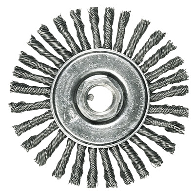 Full Cable Twist Knot Wheel, 6 D x 1/2 W, .023 in Carbon Steel, 10,000 rpm