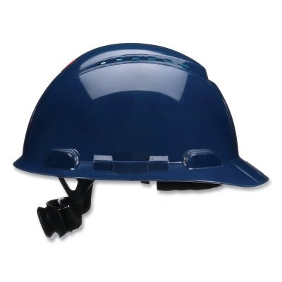 3M H-710SFV-UV SecureFit Pressure Diffusion Ratchet Suspension w/UVicator Hard Hats and Caps, Cap, Vented, Navy Blue