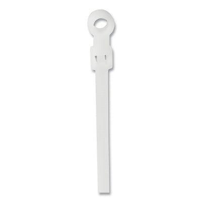 General Purpose Cable Ties with Mounting Hole, 50 lb Tensile, 8.1 in L, Natural, 100 Ea/Bag