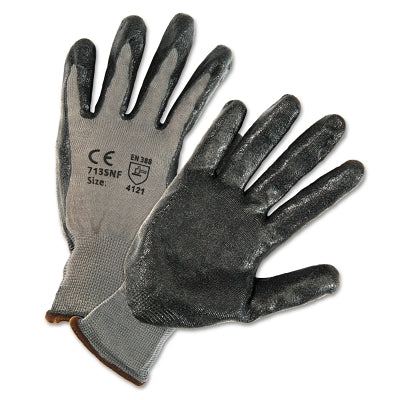 PosiGrip Foam Nitrile Palm-Coated Polyester Gloves, Small, Gray Shell