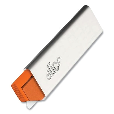 Carton Cutter, 3-1/2 in L, Manual Retracting, Plastic Handle, Silver