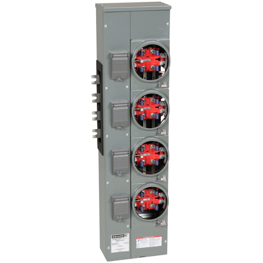 EZ Meter Pak EZMR Residential Branch Unit, 5 Jaw Ringless Socket Without Bypass, 125A, 3 Phase IN