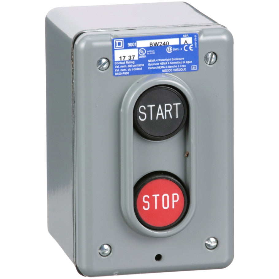 Surface Mount 2-Button NEMA 4 START/STOP Function Control Station