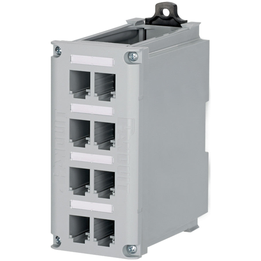 IndustrialNet DIN Rail Mount Copper Patching Solution, 8-Port