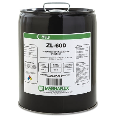 Zyglo ZL-60D Water Washable Fluorescent Penetrant, 5 gal, Pail