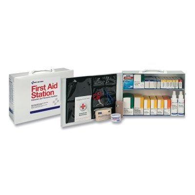 100 Person Industrial First Aid Kit, Steel Case, Carry Handle, Wall Mount