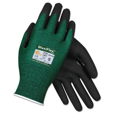 MaxiFlex Cut Cut-Resistant Glove, Small, Black/Green