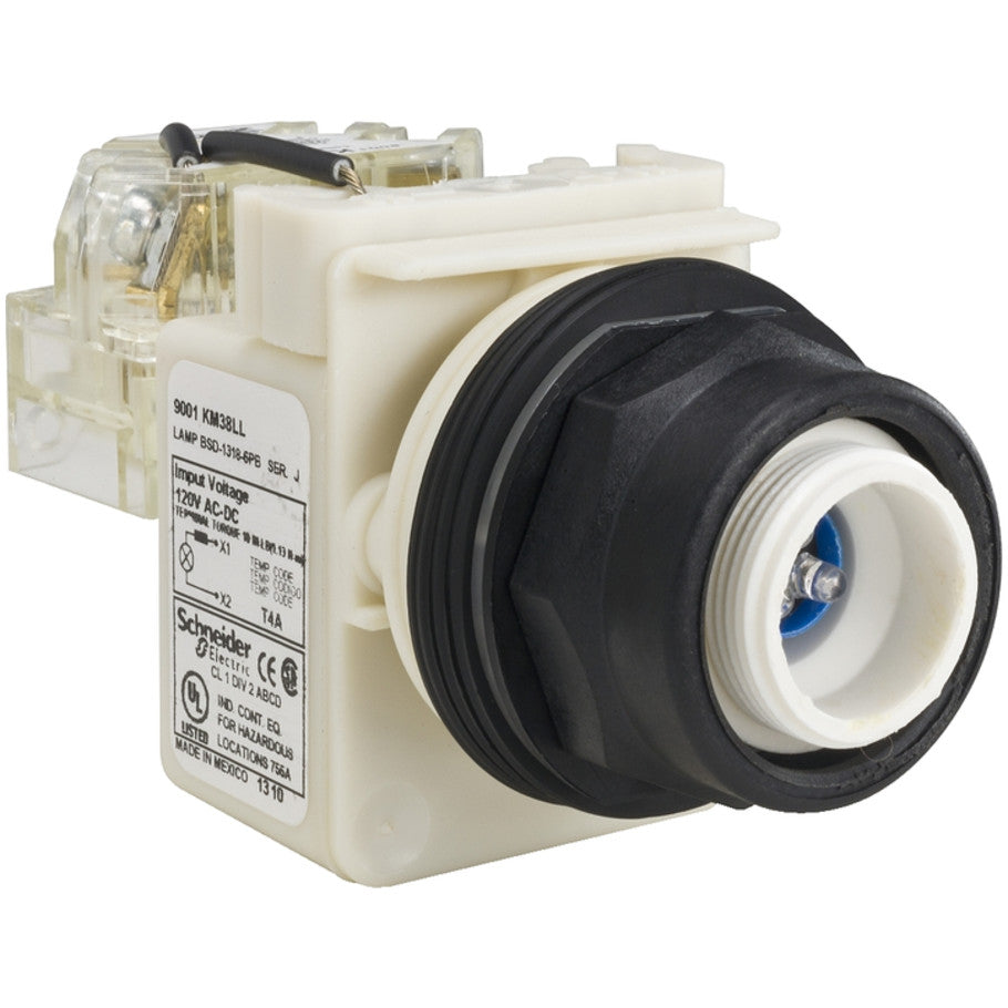 Pilot Light Switch, 10 A, 120 V AC/DC, Blue