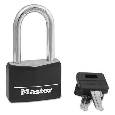 Covered Solid Body Padlock, 1/4 in Diam., 1 1/2 in L x 13/16 in W, Black