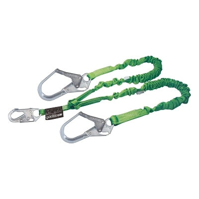 Manyard II Shock-Absorbing Lanyard, Two Locking Rebar Hooks, 1 Leg