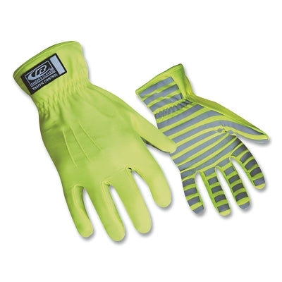 Traffic Control Gloves, RINGERS F3 Technology, Size 8, Yellow with Reflective Strips