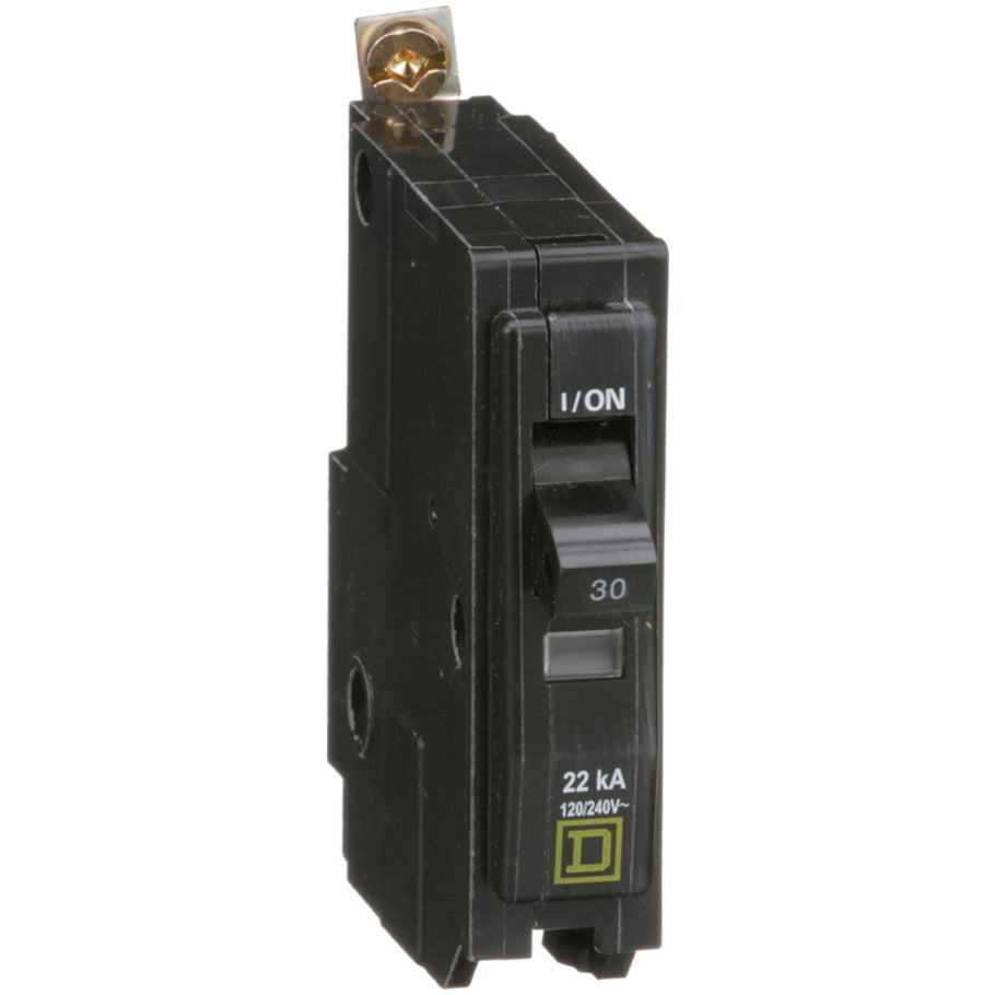 QOB Miniature Circuit Breaker, High Interrupting Capacity, Bolt On, 1 Pole, 30A, 120 Vac, 22kA