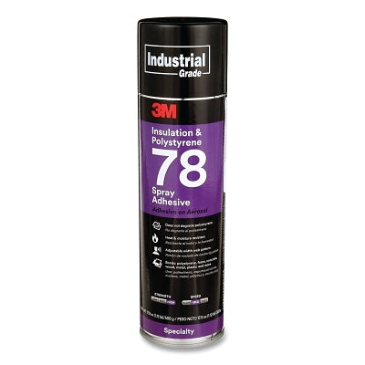 3M 021200-41593 Polystyrene Foam Insulation 78 Spray Adhesive, 17.9 oz, Aerosol Can, Clear, Contains 1,1-Difluoroethane