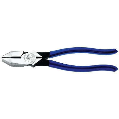 Lineman's High-Leverage Pliers, Square Nose, 9-1/4 in Length, 25/32 in Cut, Plastic-Dipped Handle