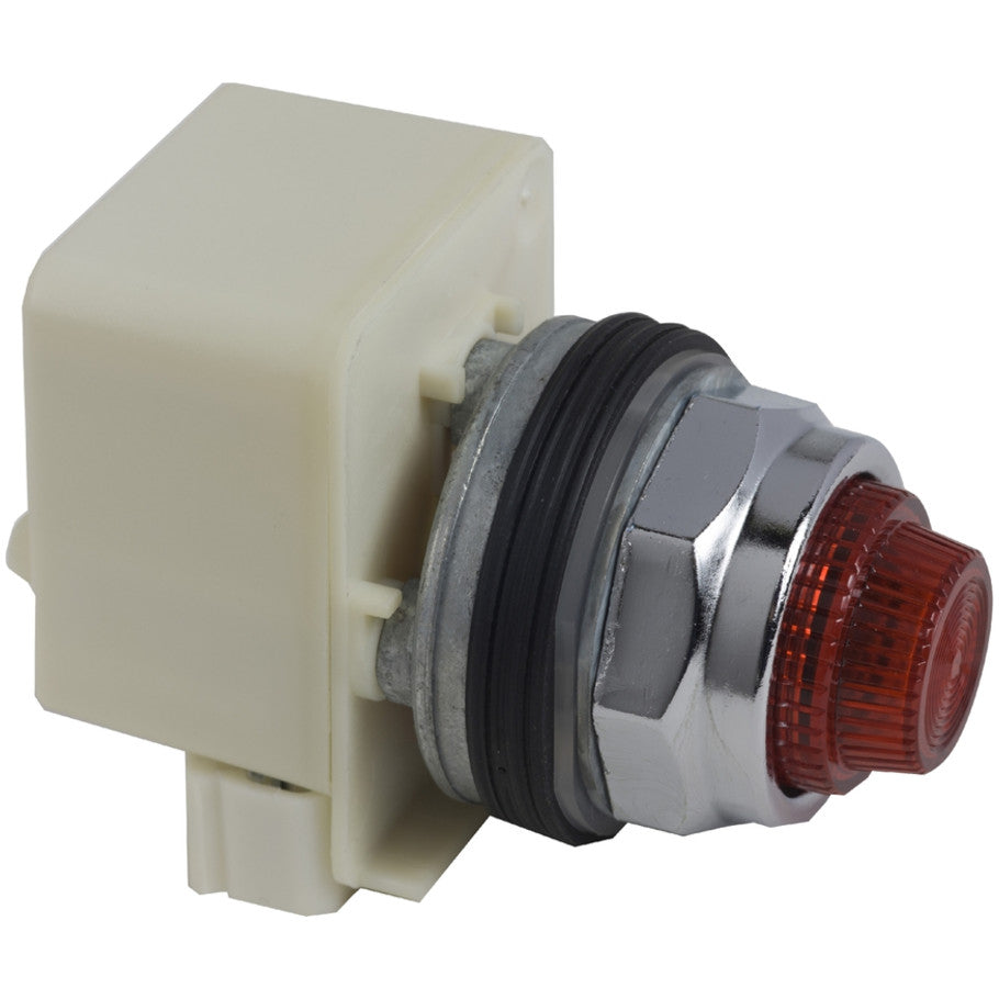 9001K HD Pilot Light, Standard-LED, 24-28 Vac/Vdc, Red, Plastic Fresnel