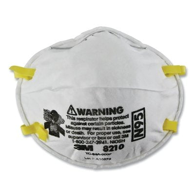 3M 8210 3M 8210 N95 Particulate Respirator, Half Facepiece, Filter, One Size