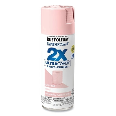Painter's Touch 2X Ultra Cover Gloss Spray Paints + Primer, 12 oz, Candy Pink