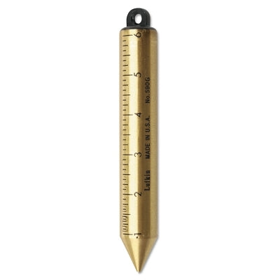 Inage Oil Gauging Plumb Bob, 1 in dia, 6.75 in L, Solid Brass, SAE