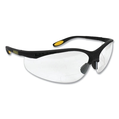 Reinforcer RX Bi-Focal Safety Glasses, Clear Lens, Polycarbonate, Hard Coat, Black Frame, +2.0