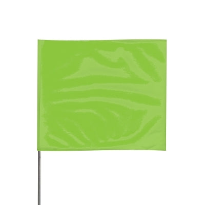 Stake Flag, 2 in x 3 in, 18 in H, Lime Glo