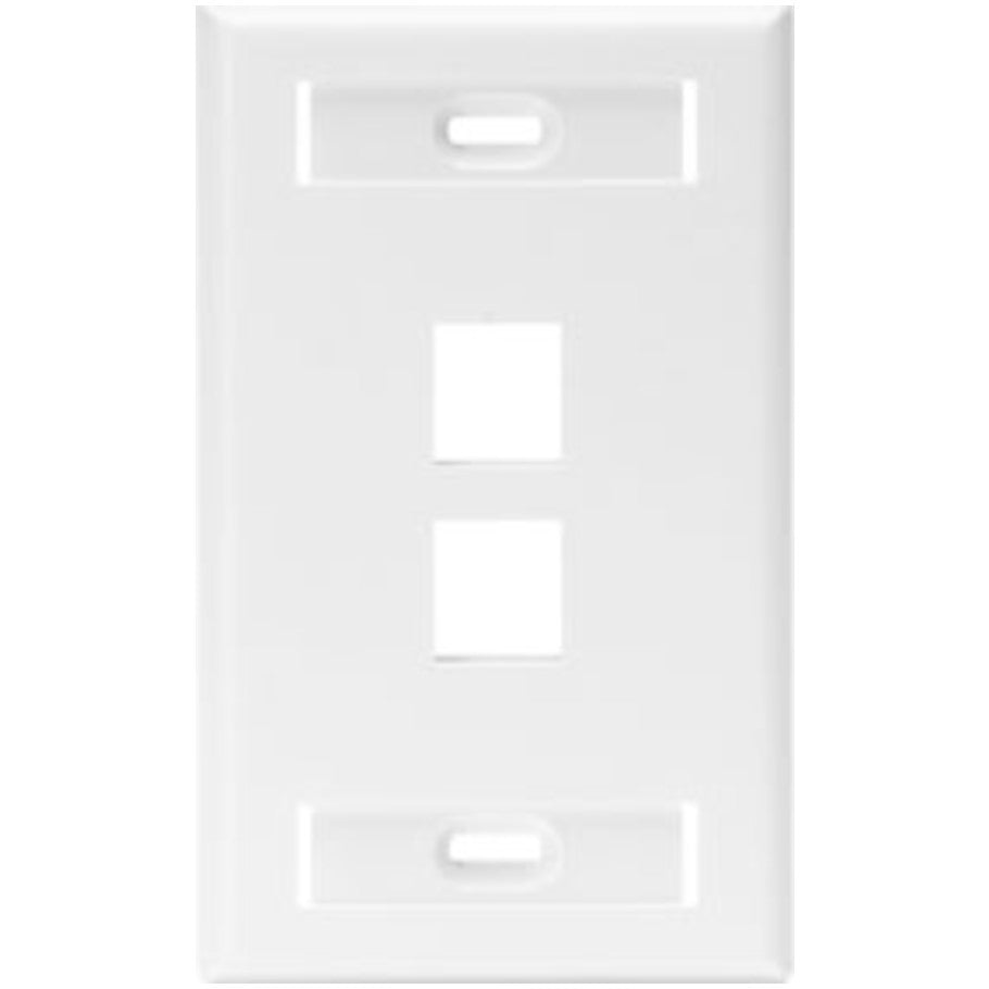Single-Gang QUICKPORT Wallplate with ID Windows, 2-Port, White