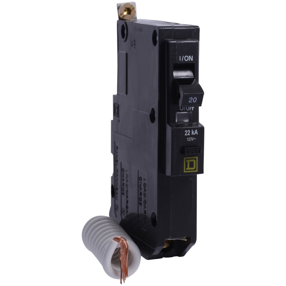 Mini circuit breaker, QO, 20A, 1 pole, 120VAC, 22kA, bolt on, 30mA grd fault B  TAA