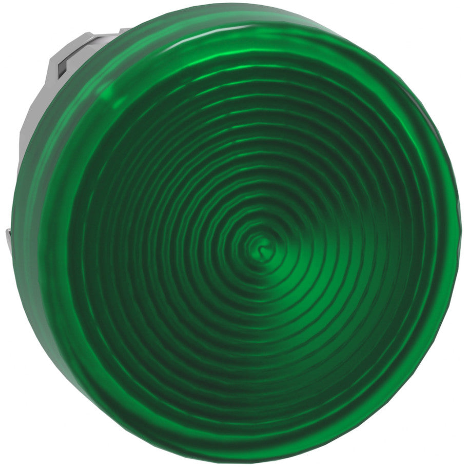 Harmony XB4 Head for Integral LED, Grooved Lens, 22mm, Metal Bezel, Green