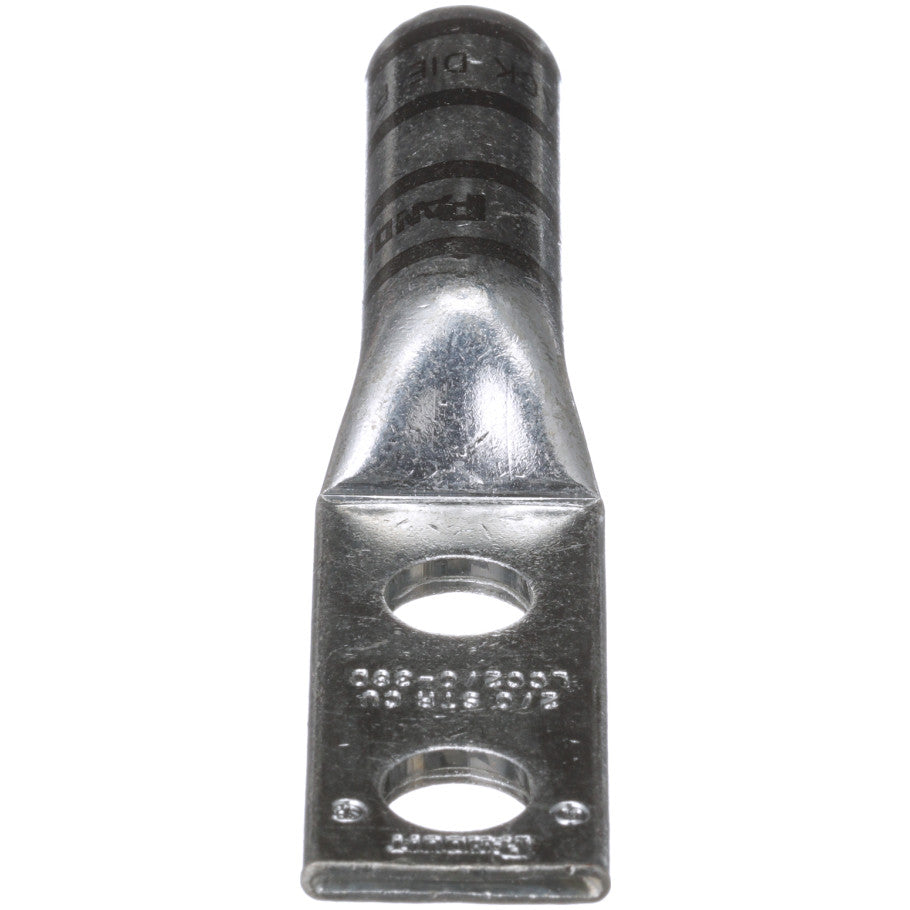 Long Barrel Lug, 2-Hole, Black, 2/0 AWG, 3.82 in.