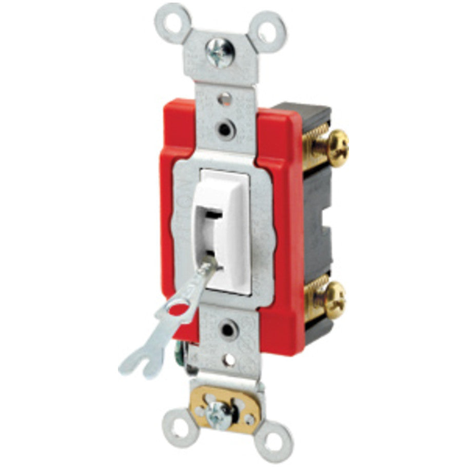 20A Extra Heavy Duty Industrial 1 Pole Locking AC Quiet Switch, White