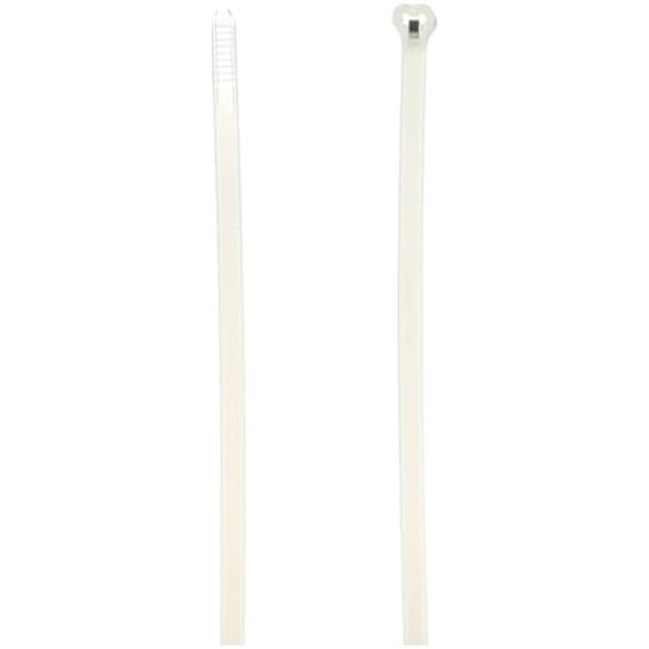 Ty Rap Cable Tie, Stainless Steel Locking Device, 8.19 L x 0.14 in. W, Natural Nylon