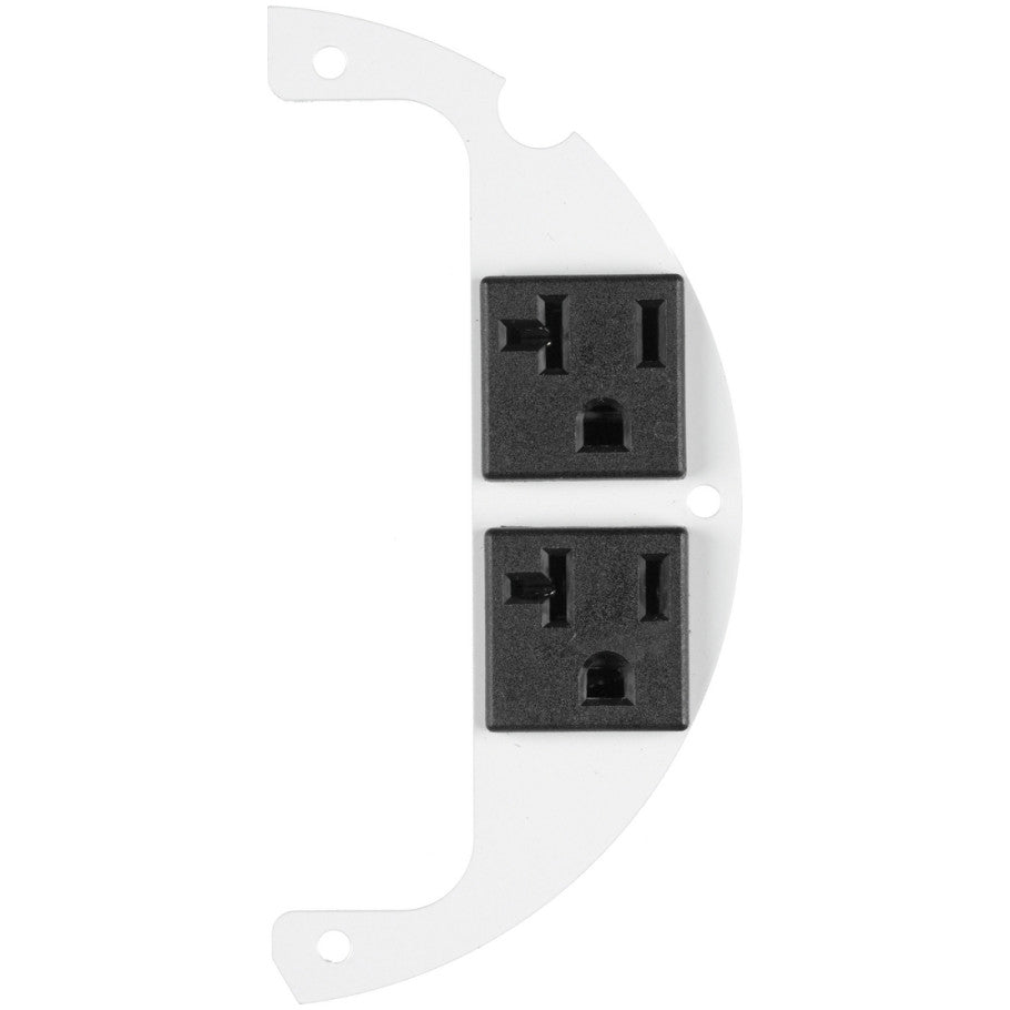 Fire Rated Poke Throughs, Recessed 6" Series, Sub Plate, 40  Right Side, (2) 20A Pre-Wired Receptacles, 1 Circuit, 18" Leads