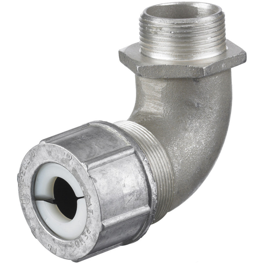 Kellems, Cord Connector, NPT Male Threaded, 90 Degree, Aluminum, -30 to 225   176;F, 1/4 in, Black